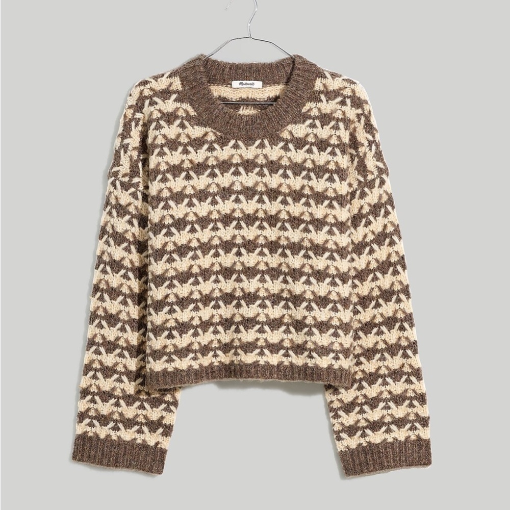 Aldridge Crop Pullover Sweater Madewell XS Chunky Knit Sweater NG734